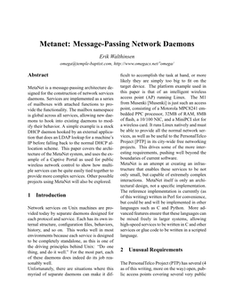 Message-Passing Network Daemons