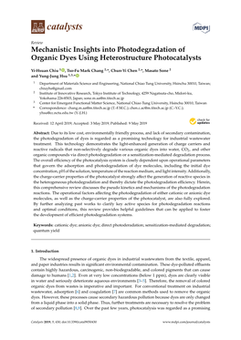 Mechanistic Insights Into Photodegradation of Organic Dyes Using Heterostructure Photocatalysts