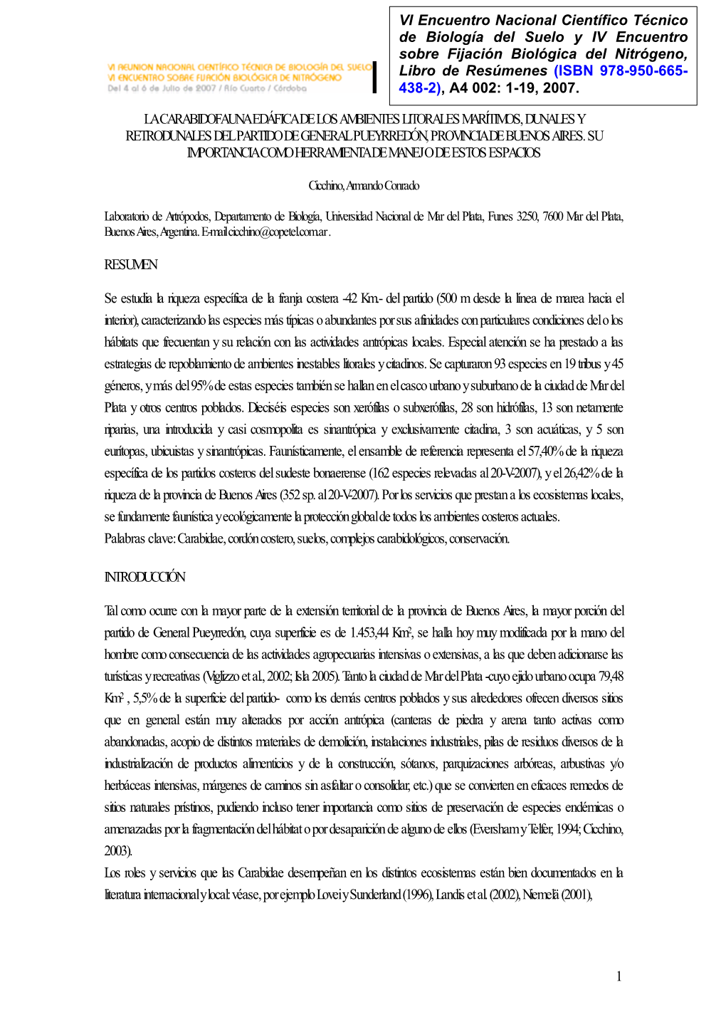 1 La Carabidofauna Edáfica De Los Ambientes Litorales