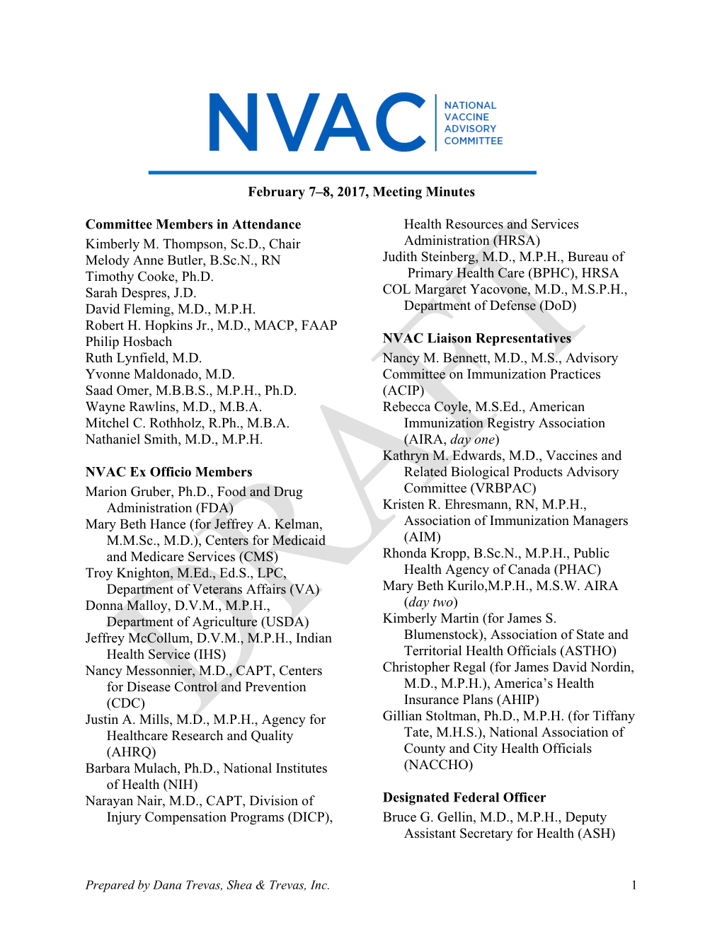 Feb 2017 NVAC Meeting Minutes