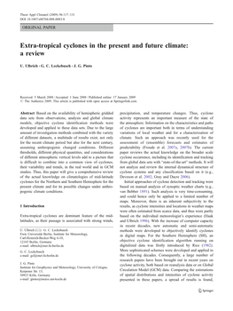 Extra-Tropical Cyclones in the Present and Future Climate: a Review