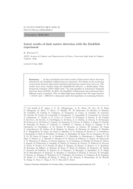 Latest Results of Dark Matter Detection with the Darkside Experiment ∗ E