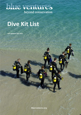 Dive Kit List