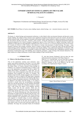 Conservation of Stone Cladding on the Façade of Royal Palace in Caserta