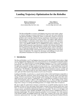 Landing Trajectory Optimization for the Robobee