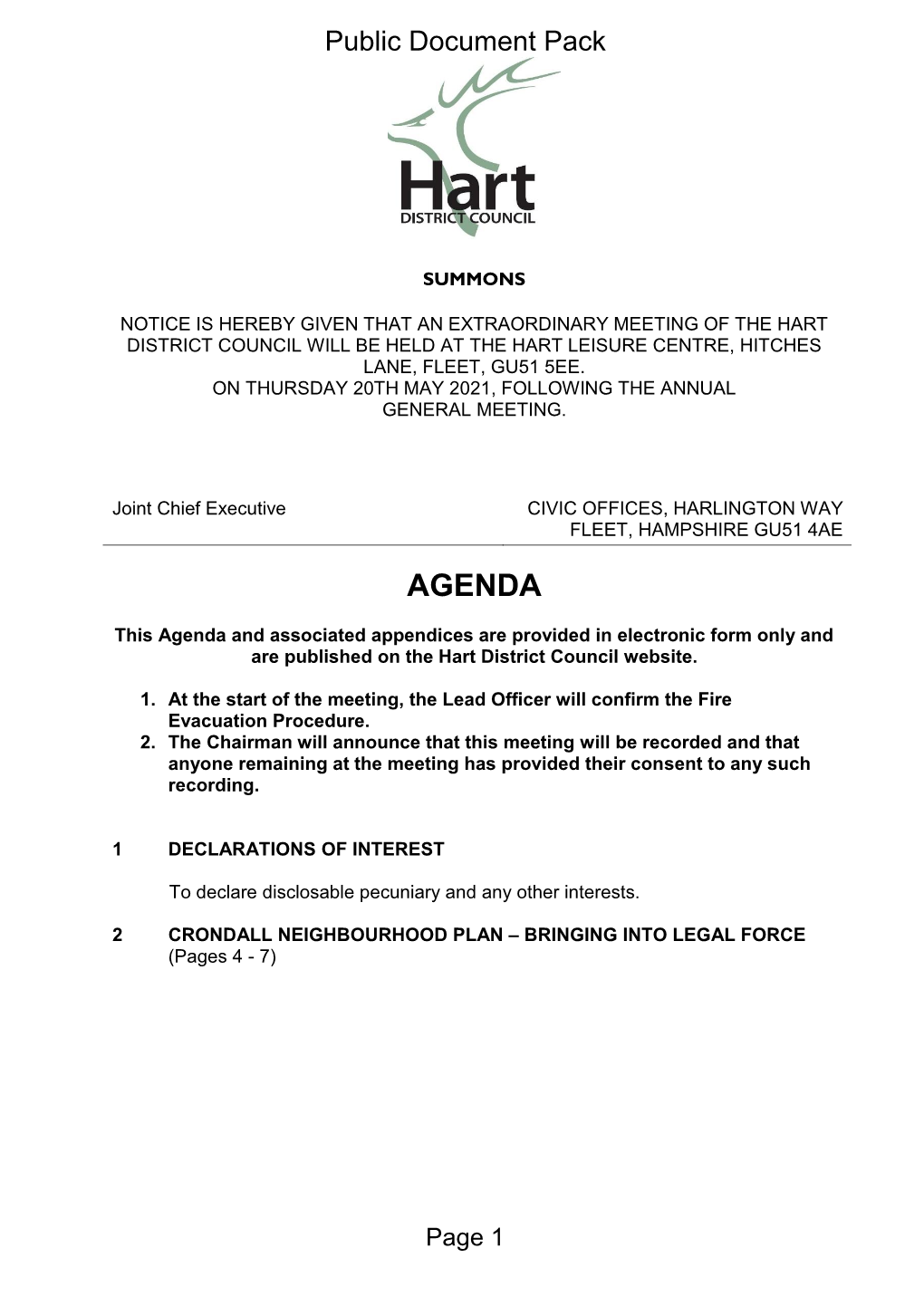 (Public Pack)Agenda Document for Council, 20/05/2021 20:00