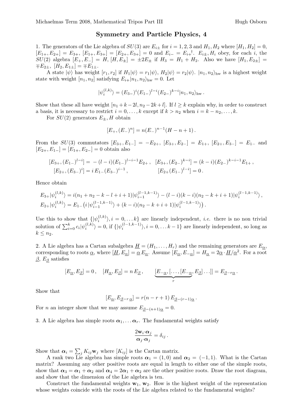 Symmetry and Particle Physics, 4