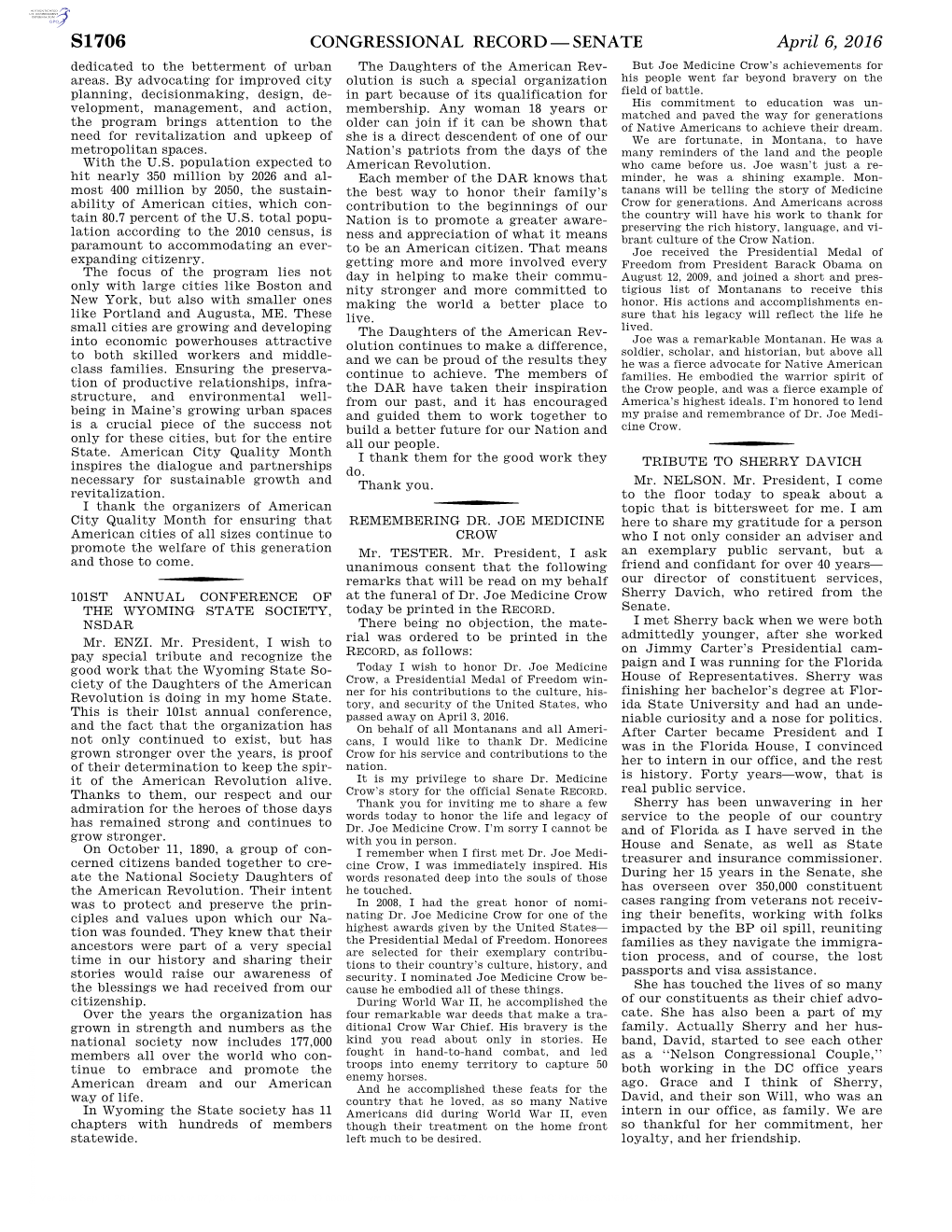 Congressional Record—Senate S1706