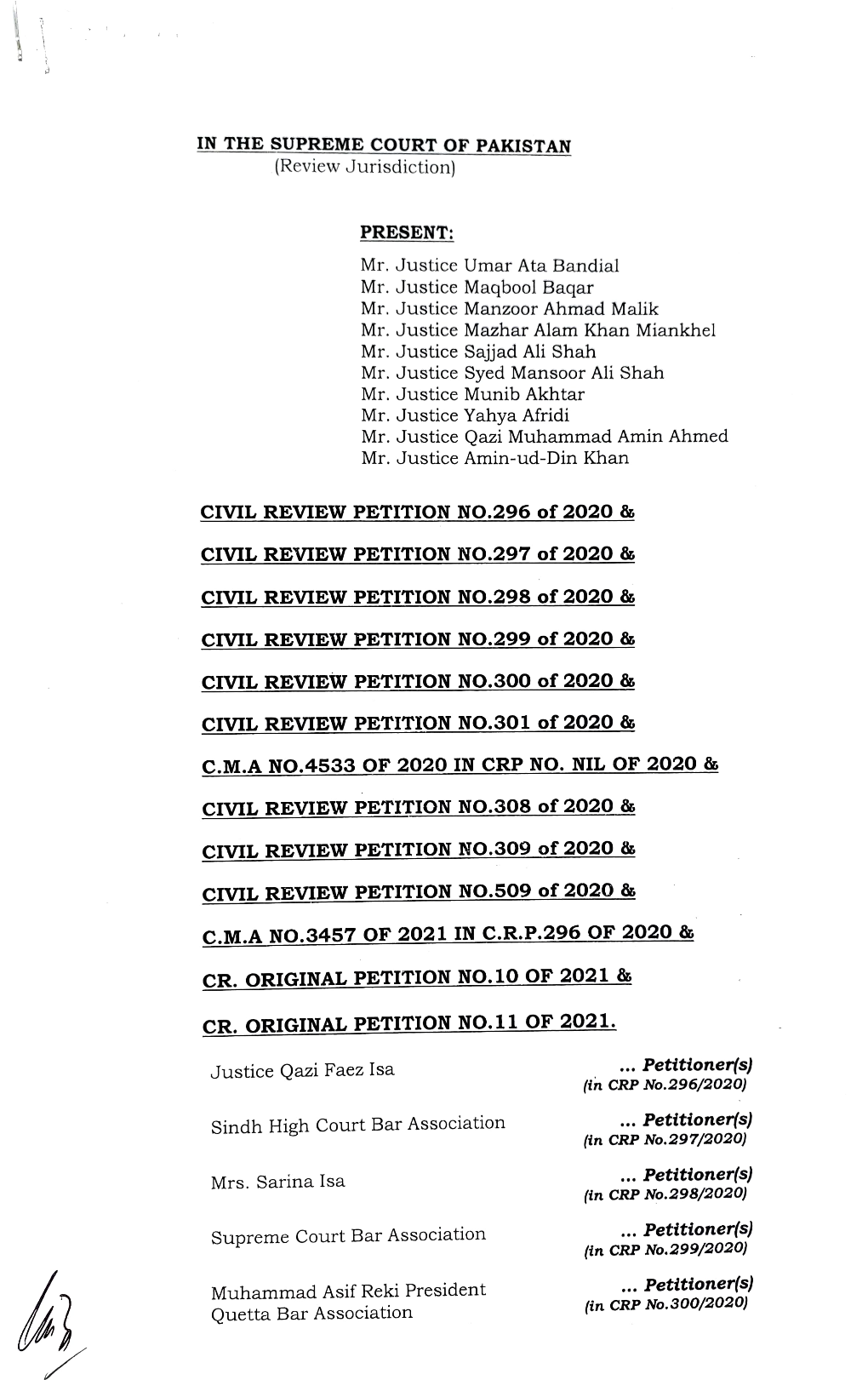 CIVIL Review PETITION NO.301 of 2020 D& CMA NO.4533 of 2020 IN