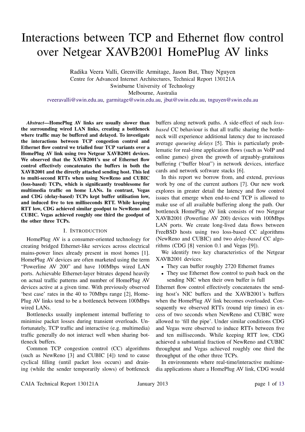 Interactions Between TCP and Ethernet Flow Control Over Netgear