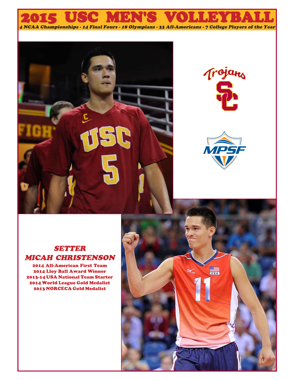 2015 Usc Men's V 5 Usc Men's V 5 Usc Men's Volleyball