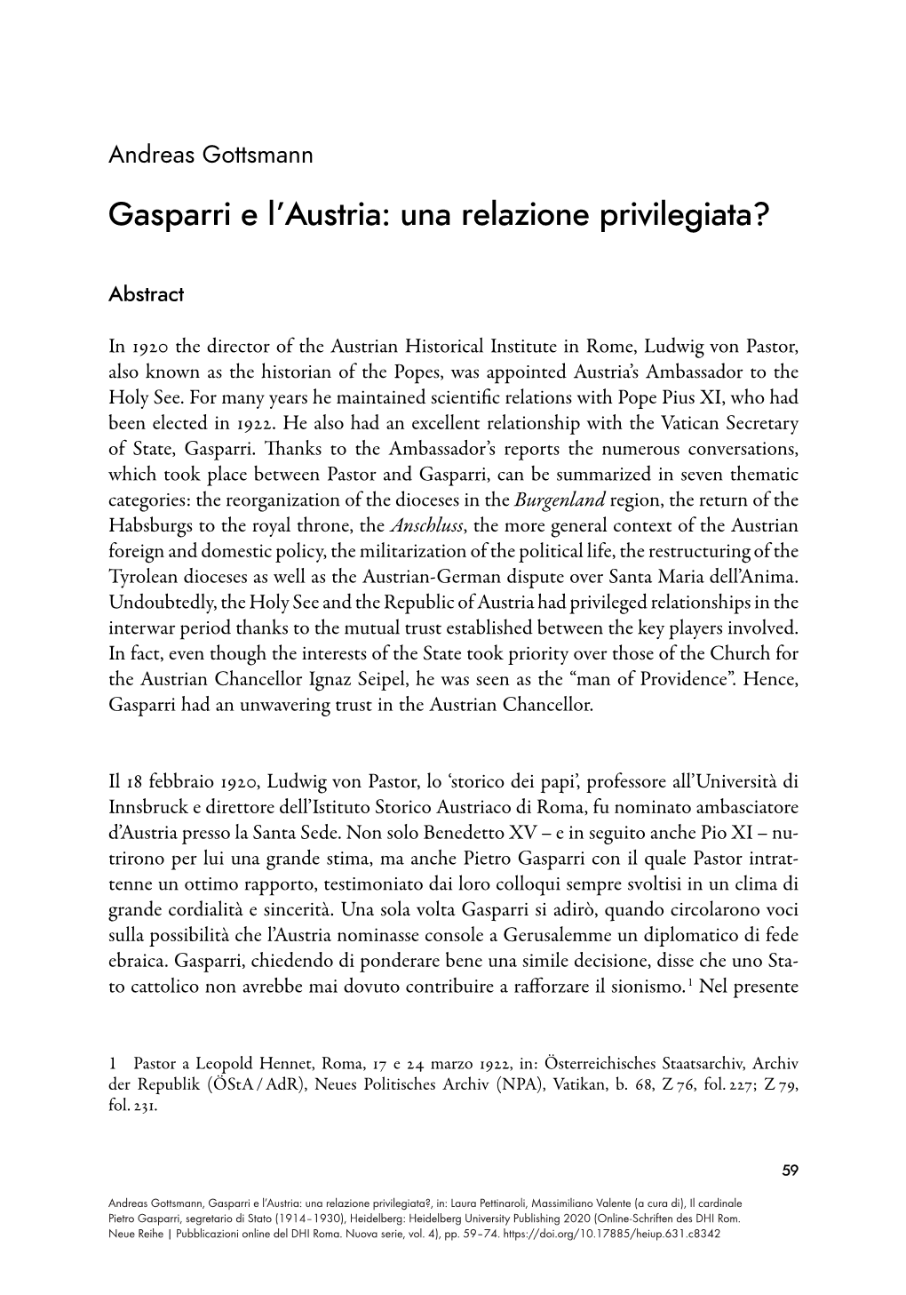 Il Cardinale Pietro Gasparri Segretario Di Stato (1914–1930)