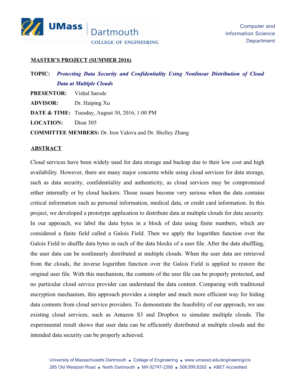 TOPIC: Protecting Data Security and Confidentiality Using Nonlinear Distribution of Cloud