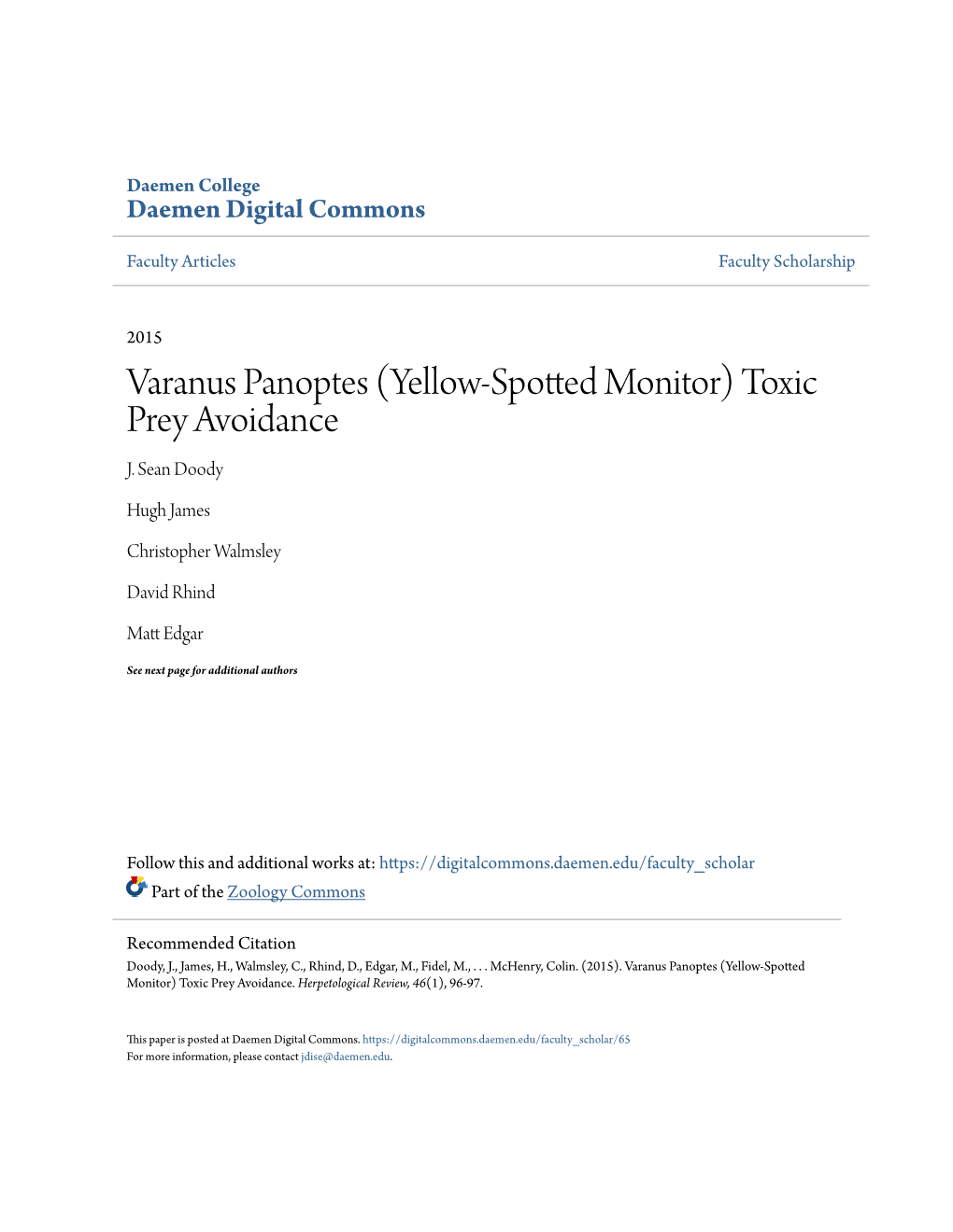 Varanus Panoptes (Yellow-Spotted Monitor) Toxic Prey Avoidance J
