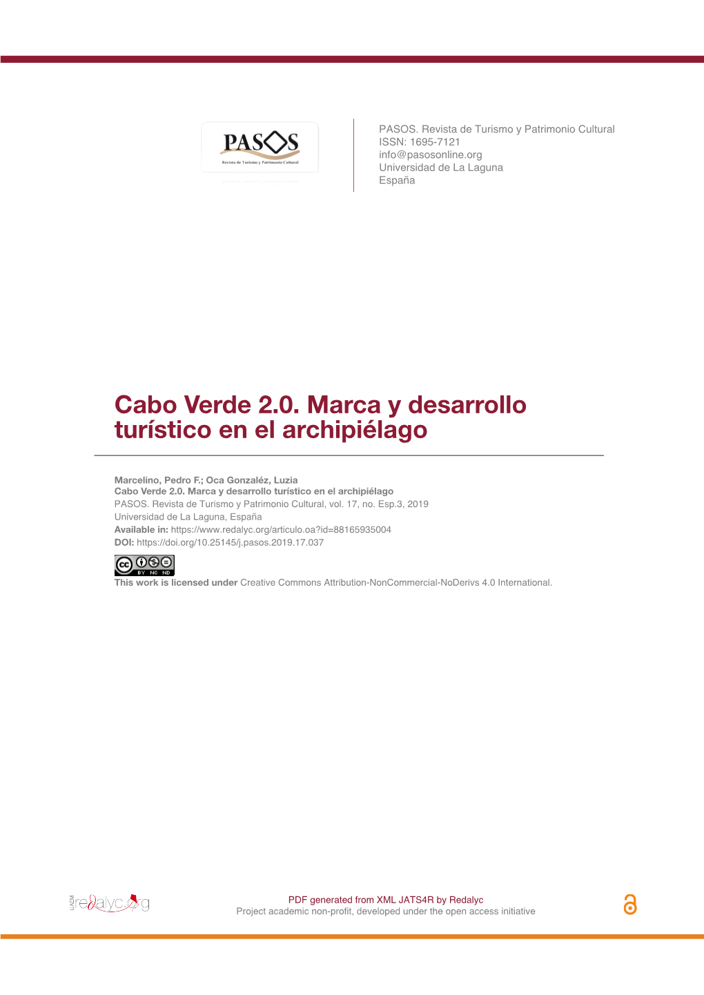 Cabo Verde 2.0. Marca Y Desarrollo Turístico En El Archipiélago