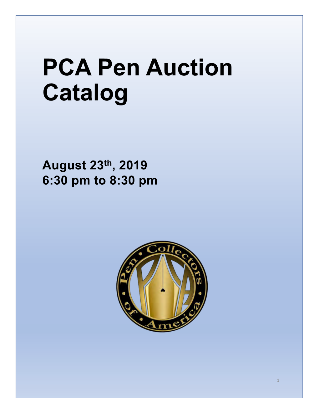 PCA Pen Auction Catalog