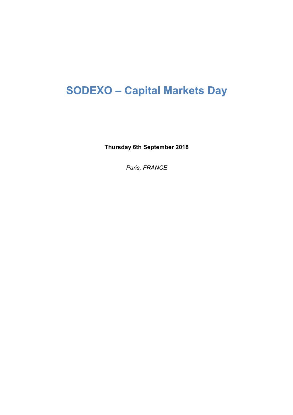 Capital Markets Day