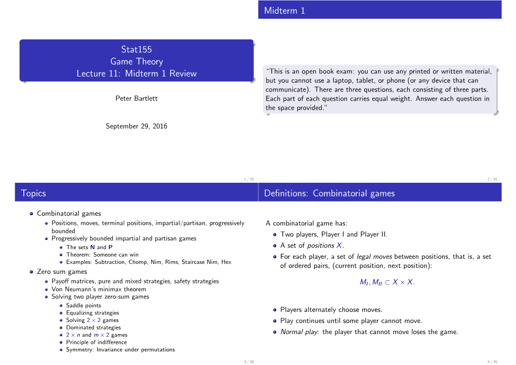 Combinatorial Games