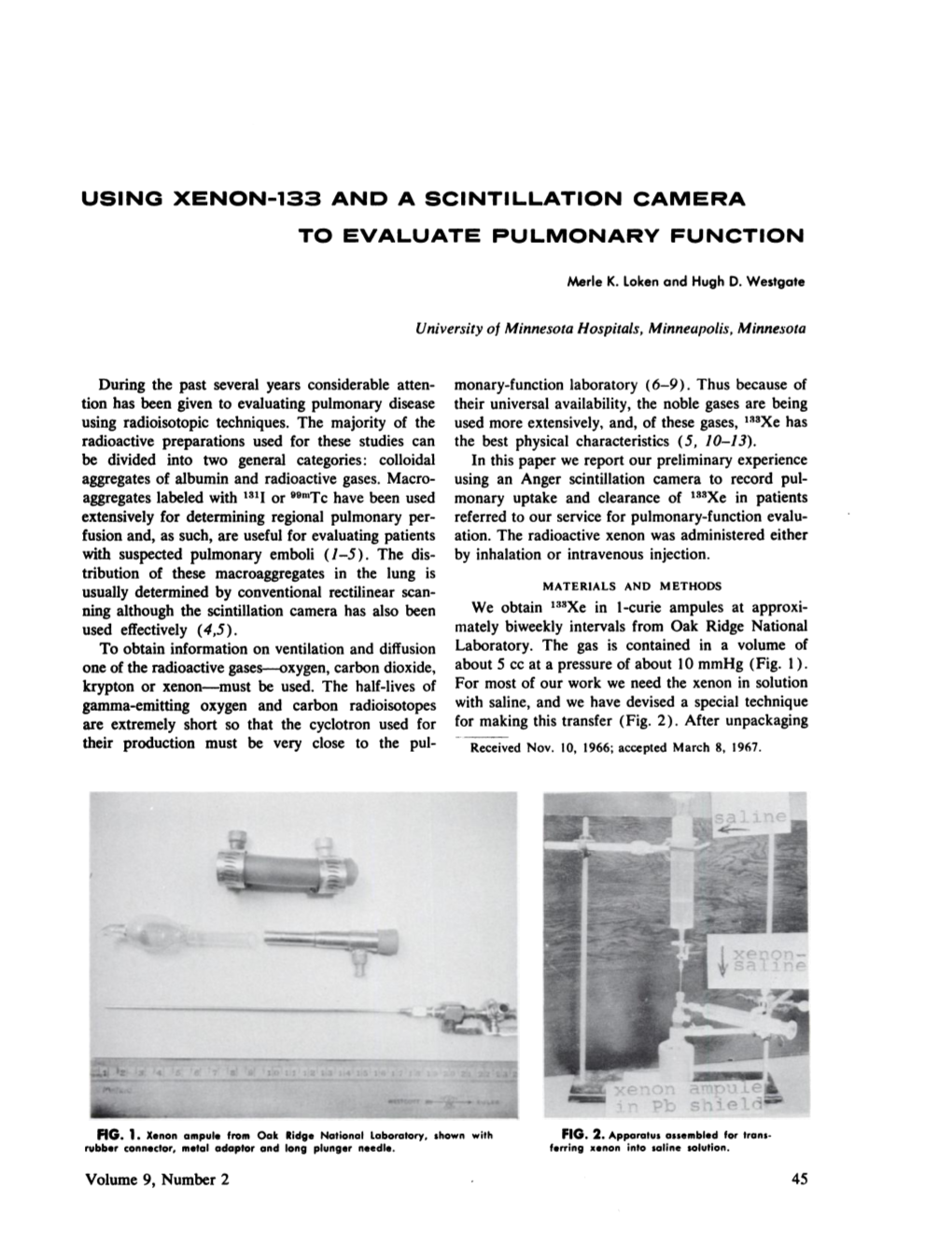 Using Xenon-133 and a Scintillation Camera to Evaluate Pulmonary Function