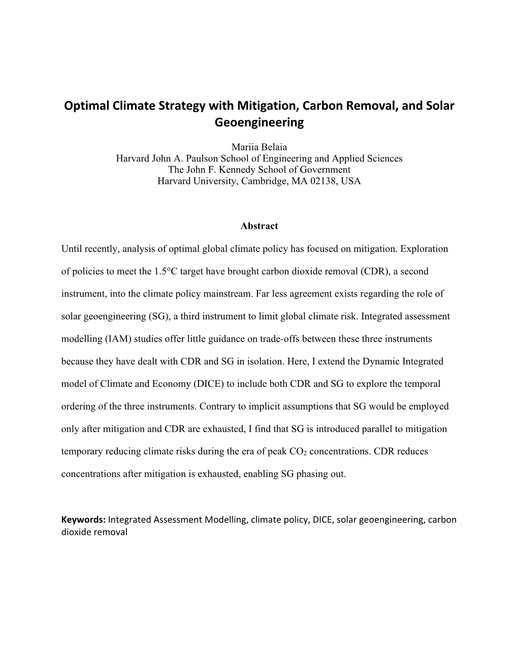 Optimal Climate Strategy with Mitigation, Carbon Removal, and Solar Geoengineering