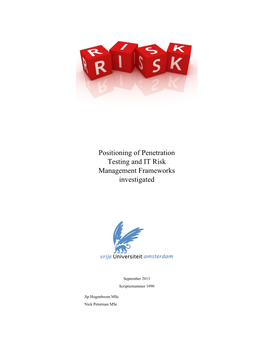 Positioning of Penetration Testing and IT Risk Management Frameworks Investigated