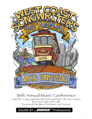 36Th Annual Music Conference "Kick Off" - Friday September 23Rd at the Hard Rock Cafe, San Francisco Sat