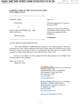 Filed: New York County Clerk 10/22/2019 02:30 Pm Index No