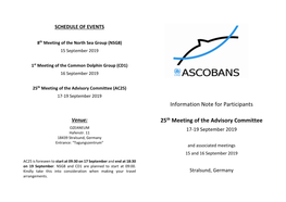 Information Note for Participants 25Th Meeting of the Advisory Committee