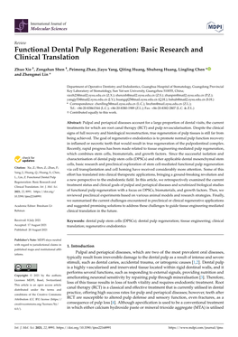 Functional Dental Pulp Regeneration: Basic Research and Clinical Translation
