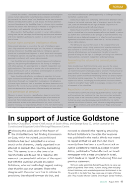 In Support of Justice Goldstone by Arthur Chaskalson, Former