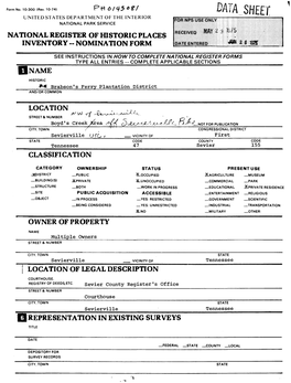 "Ajheef UNITED STATES DEPARTMENT of the INTERIOR NATIONAL PARK SERVICE NATIONAL REGISTER of HISTORIC PLACES INVENTORY - NOMINATION FORM
