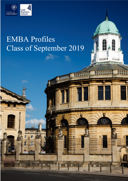 EMBA Profiles Class of September 2019