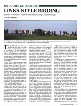 LINKS-STYLE BIRDING Results of the 1997 Ryder Cup Birdwatching Championship