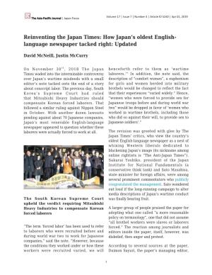 How Japan's Oldest English- Language Newspaper Tacked Right