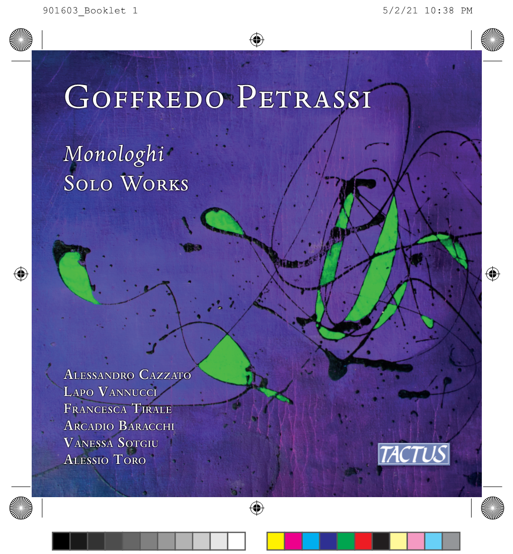 Goffredo Petrassi Monologhi Solo Works