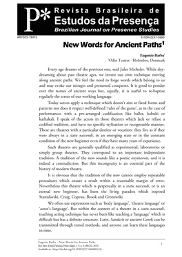 New Words for Ancient Paths1