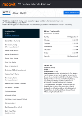 231 Bus Time Schedule & Line Route