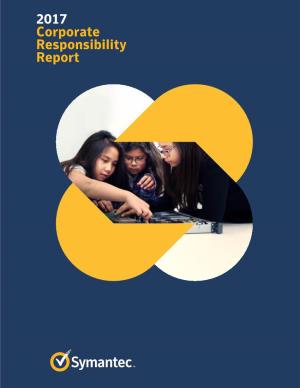 Corporate Responsibility Report About Symantec