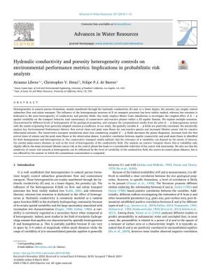 Hydraulic Conductivity and Porosity Heterogeneity Controls on Environmental Performance Metrics: Implications in Probabilistic Risk Analysis