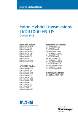 Eaton Hybrid Transmissions TRDR1000 EN-US October 2013