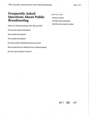 Questions About Public Broadcasting Page 1 of 1