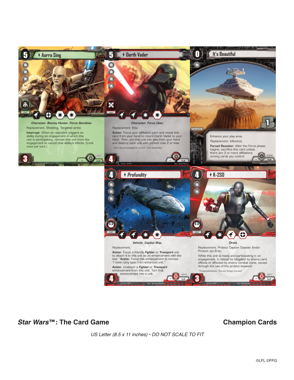 Star Wars™: the Card Game Champion Cards