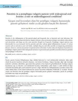 Parotitis in a Pemphigus Vulgaris Patient with Widespread