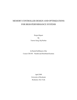 Memory Controller Design and Optimizations for High-Performance Systems