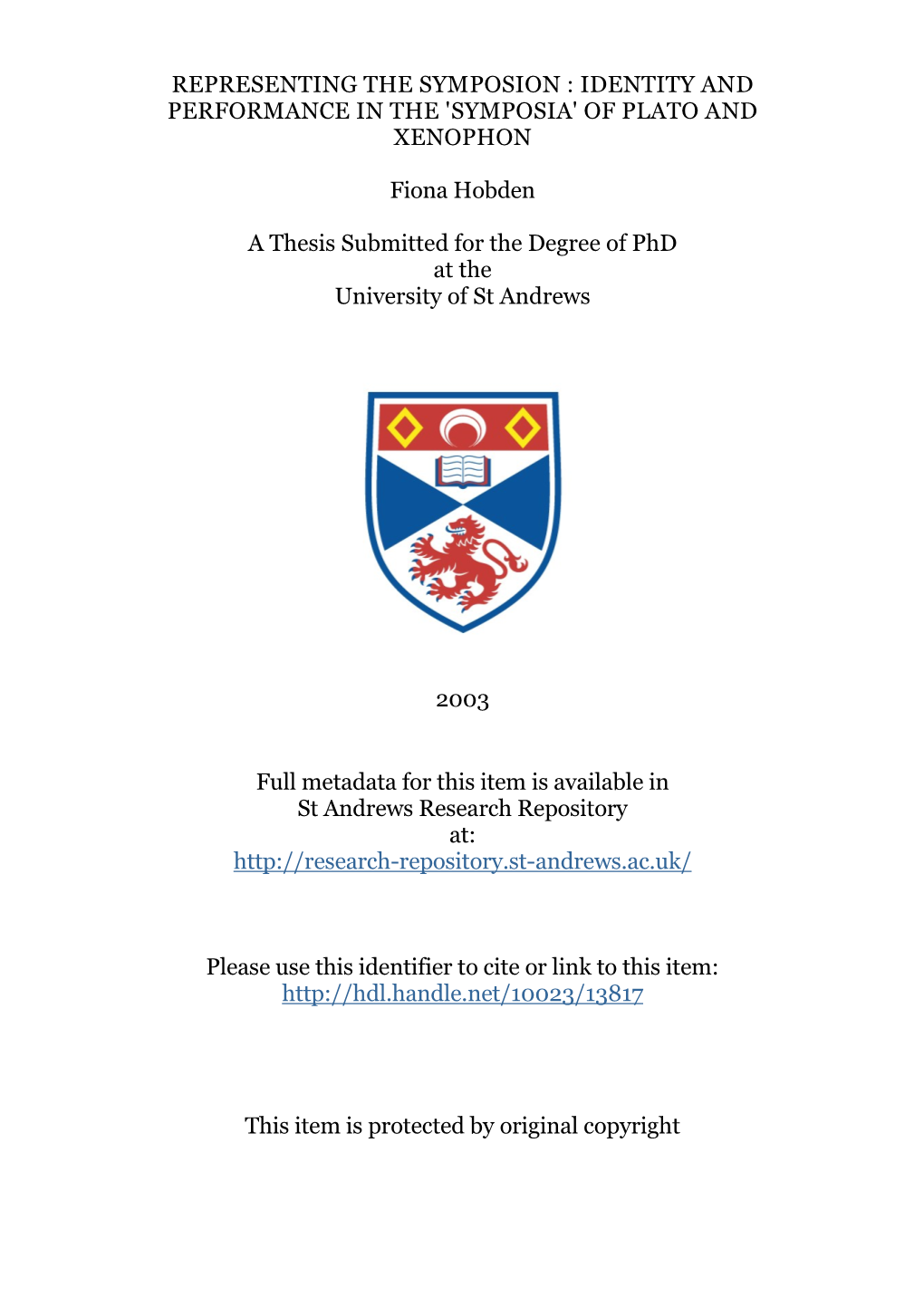 Fiona Hobden Phd Thesis