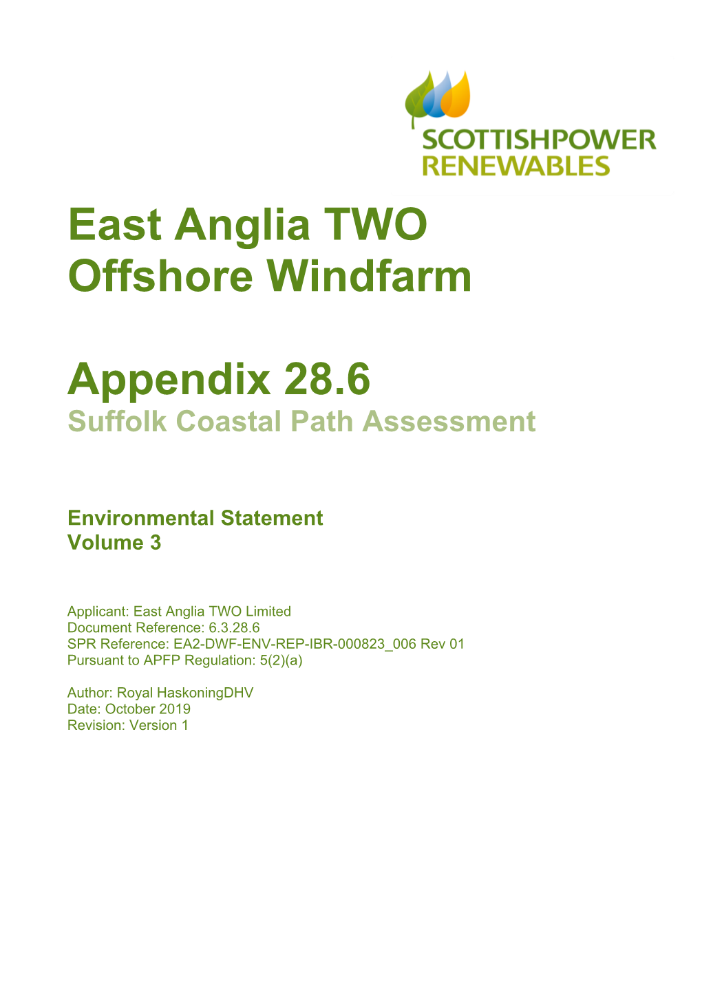 East Anglia TWO Offshore Windfarm Appendix 28.6