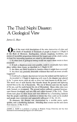 The Third Nephi Disaster: a Geological View