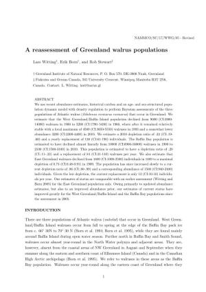 A Reassessment of Greenland Walrus Populations