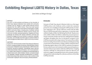 Exhibiting Regional LGBTQ History in Dallas, Texas SQS 1–2/2020