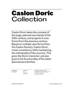 Caslon Doric Collection Specimen
